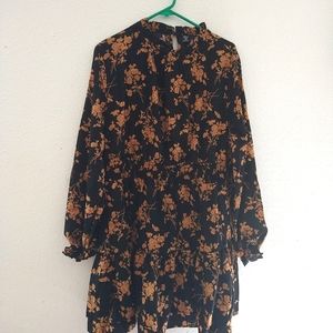 Black with gold flowers 2x Shein dress
